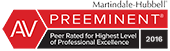 Martindale-Hubbel AV Preeminent: Peer Rated for Highest Level of Professional Excellence 2016