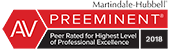 Martindale-Hubbel AV Preeminent: Peer Rated for Highest Level of Professional Excellence 2018